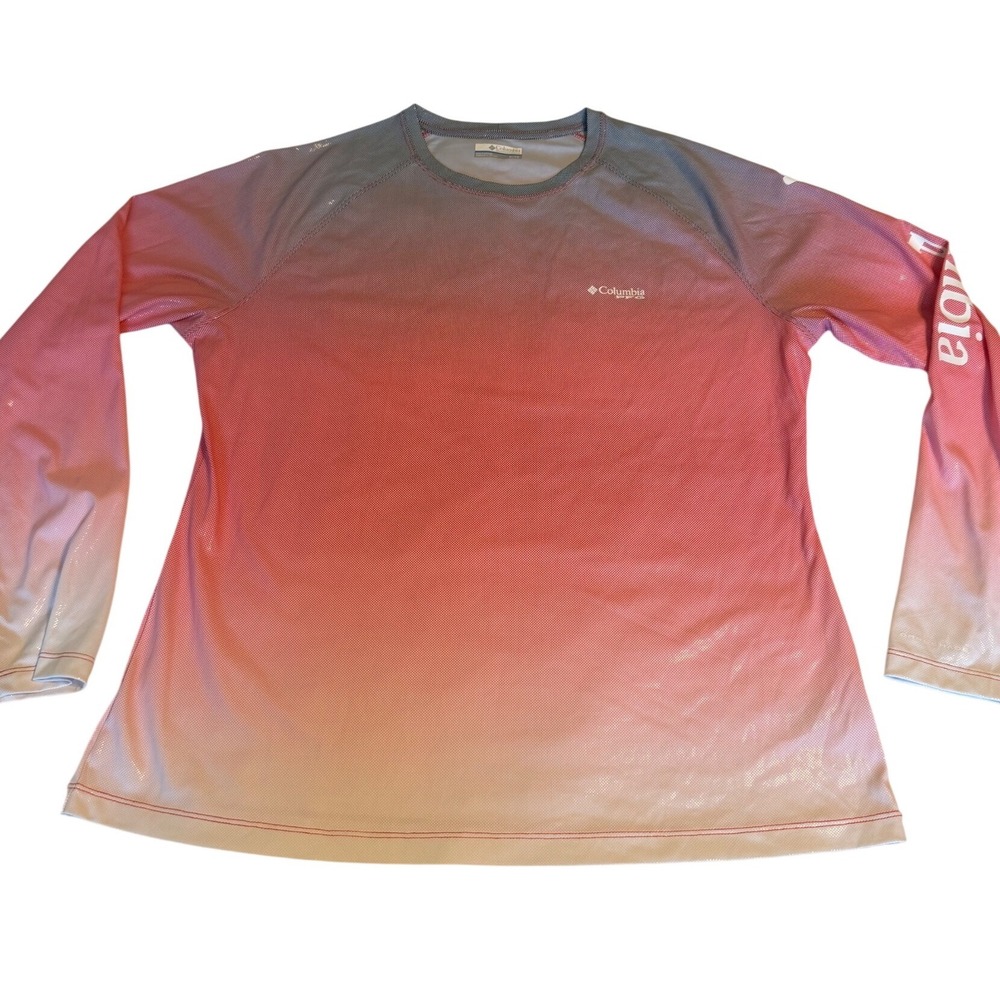 Columbia PFG Shirt Womens XL Pink Ombre Excellent Long Sleeve Sun Protection